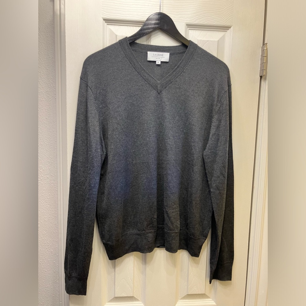 La Ligne Ben V Neck Sweater Charcoal Women’s